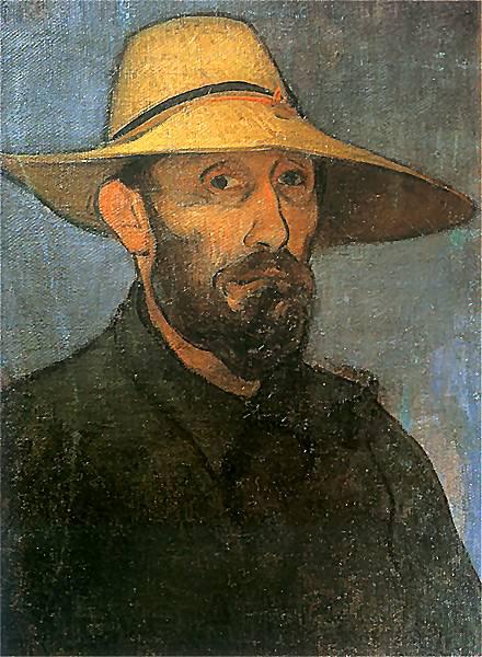 Wladyslaw slewinski Self-portrait in straw hat France oil painting art